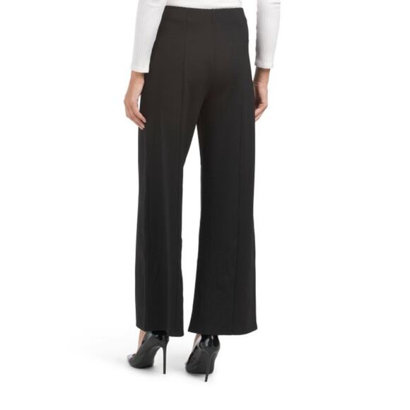 Elie Tahari Black Wide Leg Pants With Gold Buckle Size 6 - Picture 2 of 7